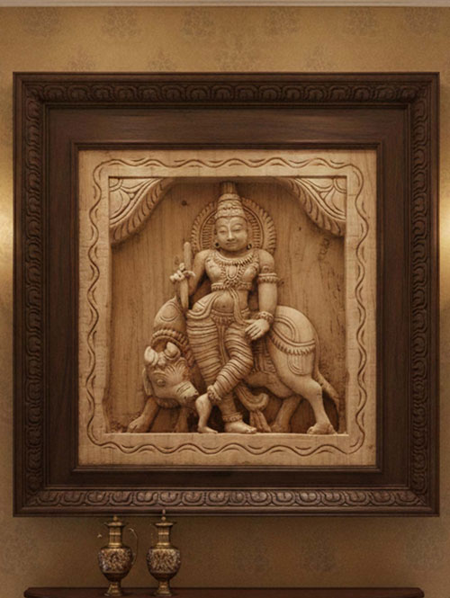 Wooden Statue of Krishna