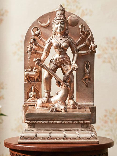 An Exquisite Bronze Idol of Durga as Tulja Bhavani