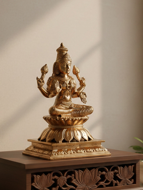 Small Adi Lakshmi Brass Idol