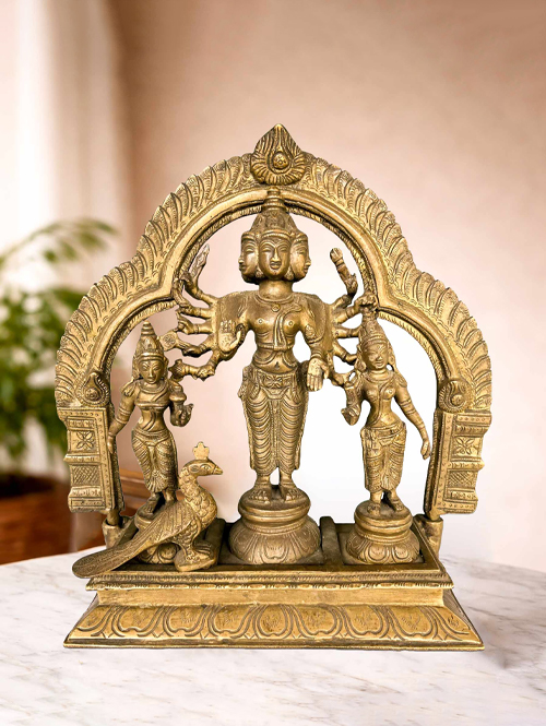 brass murugan statue