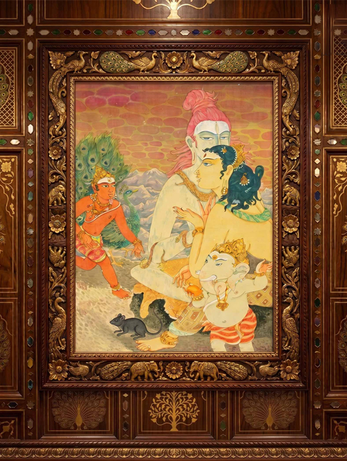 Shiva with Devi, Ganesha & Murugan Painting