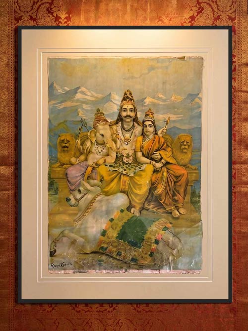 Kailash Shankara Original Ravi Varma Oleograph