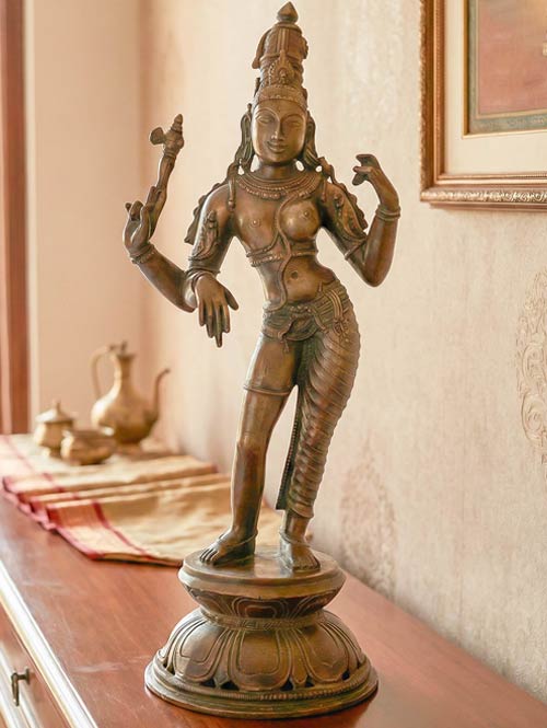 Shiva as Ardhanarishvara Murti Bronze Statue
