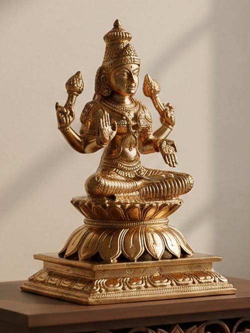 Small Adi Lakshmi Brass Idol