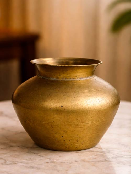 Vintage Brass Round Bottomed Vessel or Lota